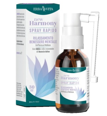 New Harmony Spray Rapido - Erba Vita Group S.p.A. - 30 ml spray - Integratore per rilassamento, benessere mentale e tono dell'umore